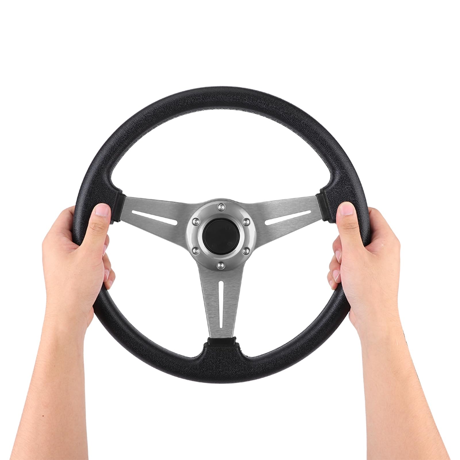 Omabeta Toys & Games volant de course 14 pouces, argent, alliage et PU
