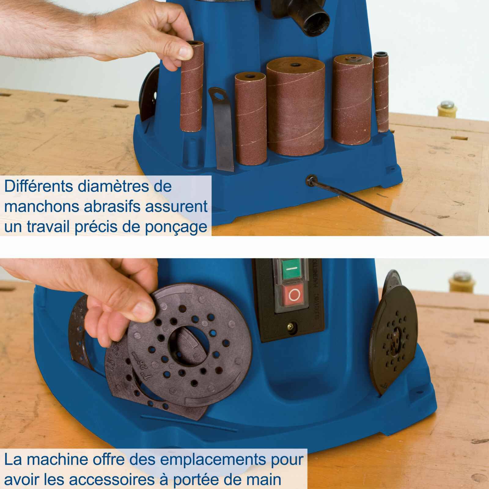 Scheppach BS Series OSM100 ponceuse à broche oscillante, 450 W, 6 manchons