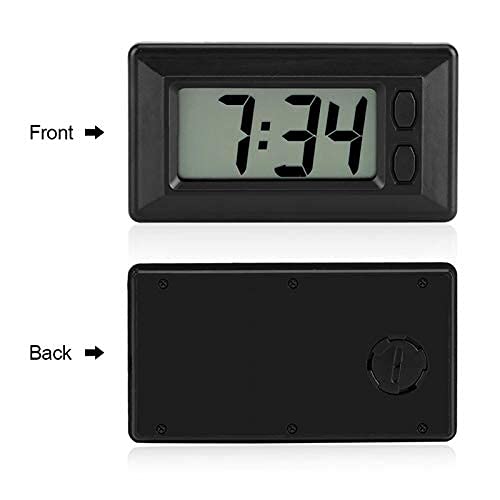 Omabeta Automotive Accessories horloge numérique LCD noire avec tampon adhésif