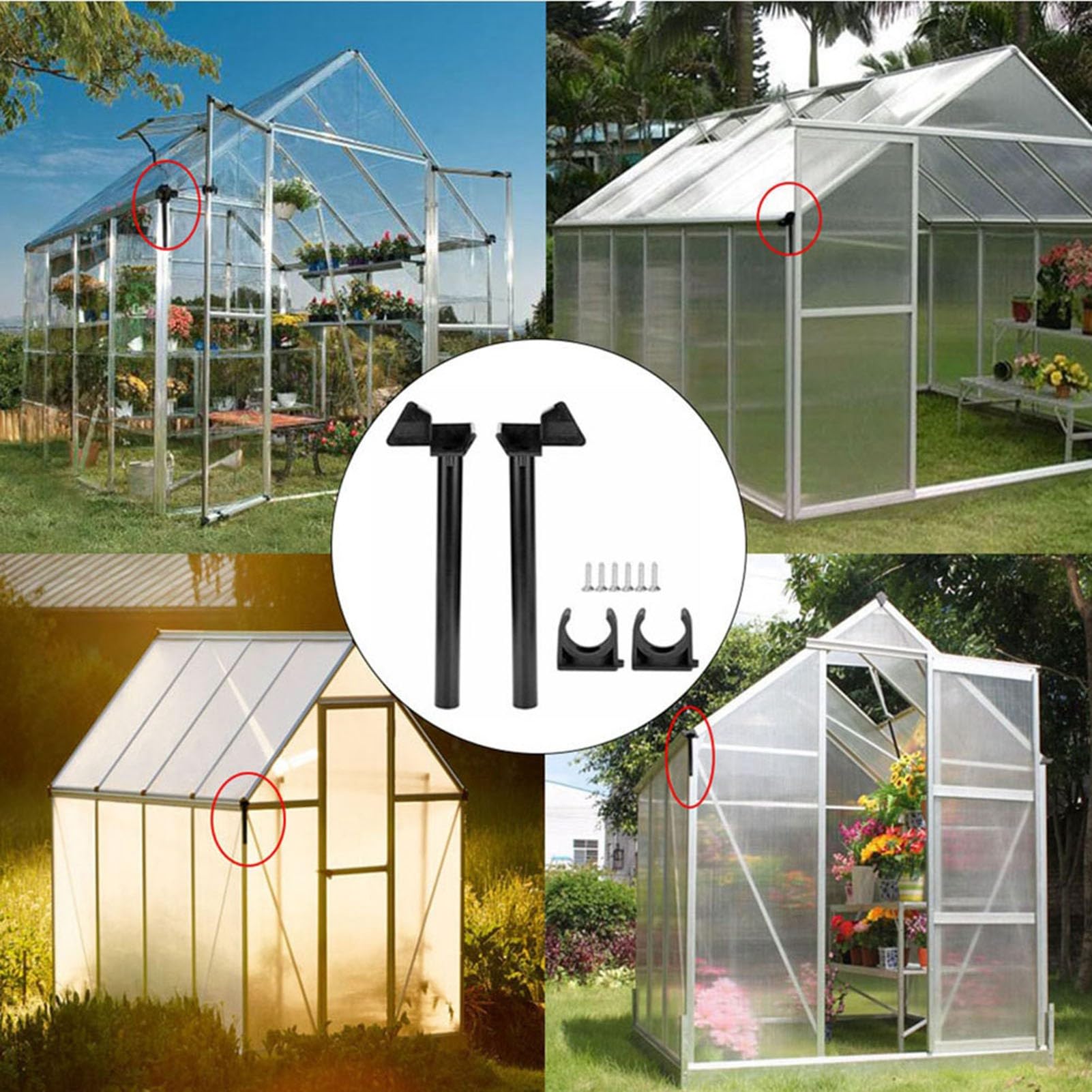 Omabeta Garden Machinery & Agricultural Equipment Kit de drainage pour gouttière de serre PVC aluminium