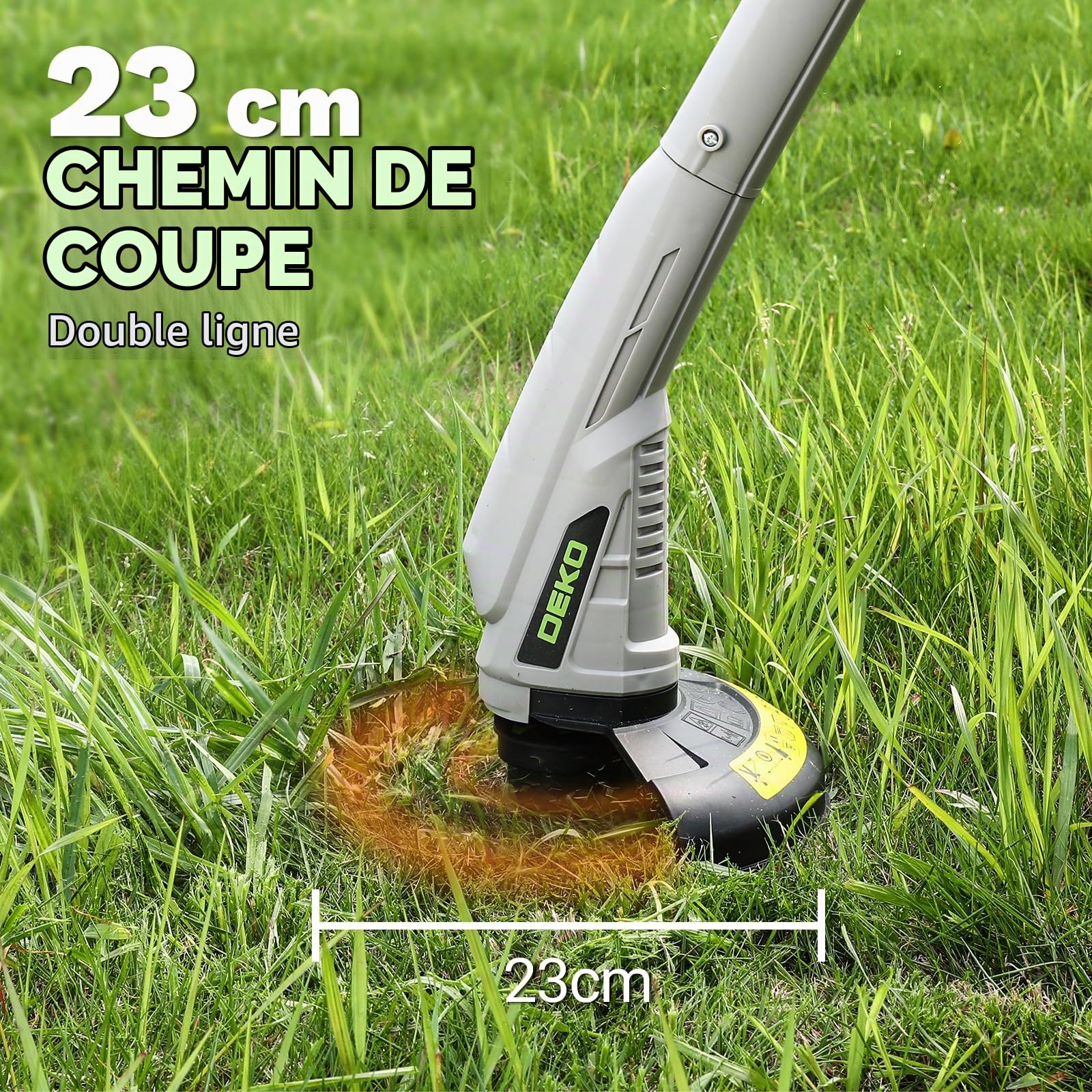 DEKOPRO GARDEN TOOLS 250 W coupe-bordure 100 cm vert double fil