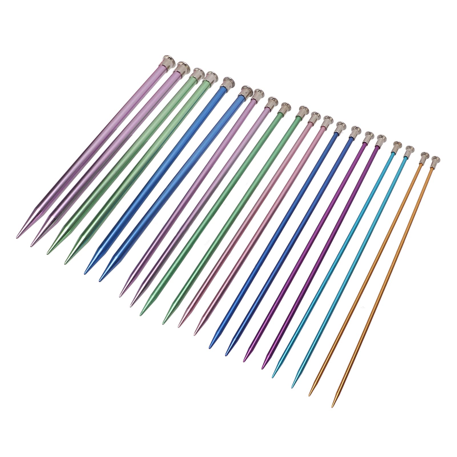 Omabeta Toys & Games aiguilles à tricoter en aluminium 25 cm colorées
