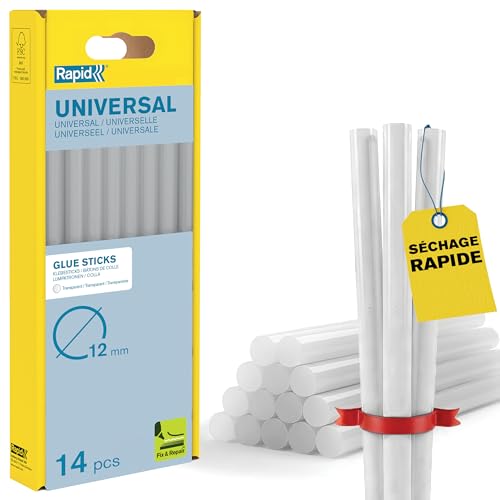 Rapid’os 16 Collage bâtons de colle universelle 12 mm 14 pièces transparents