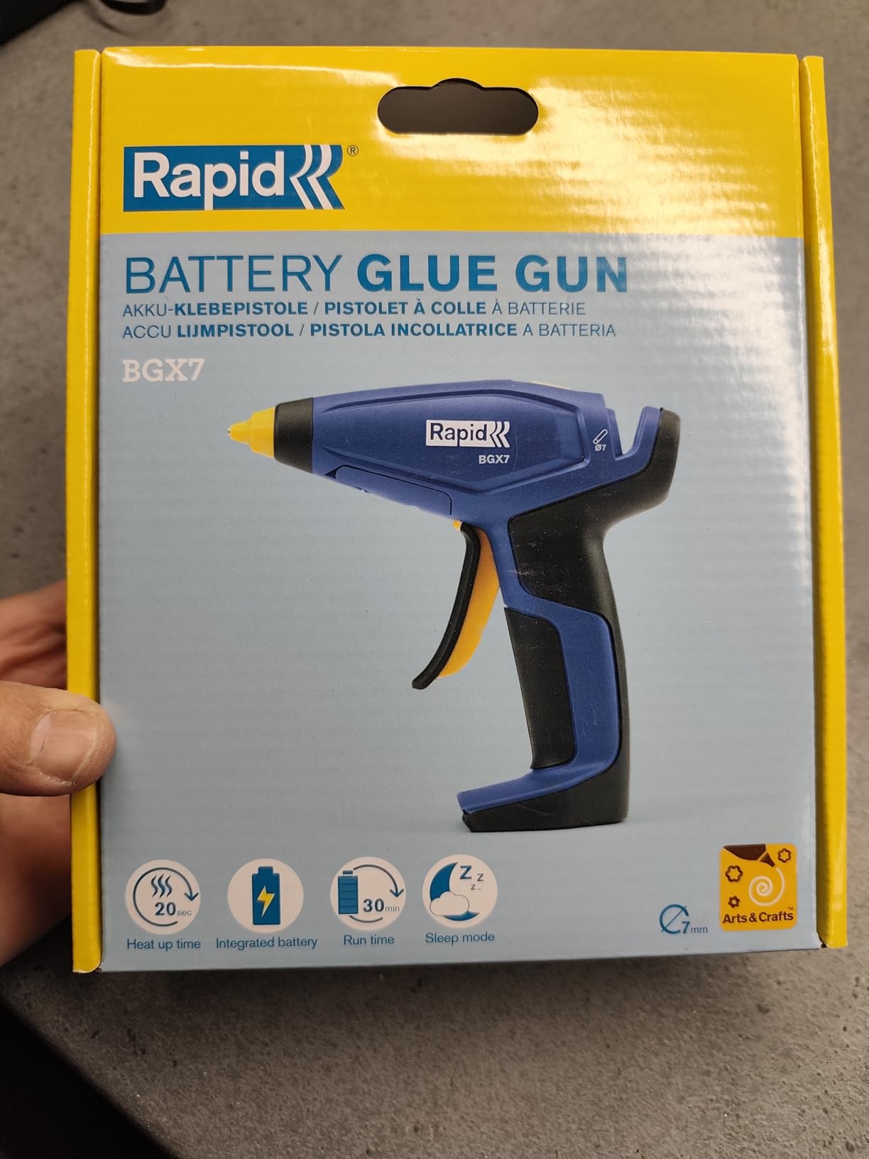 Rapid’os 16 Collage BGX7 pistolet à colle sans fil 7 mm Blister, boîte FSC
