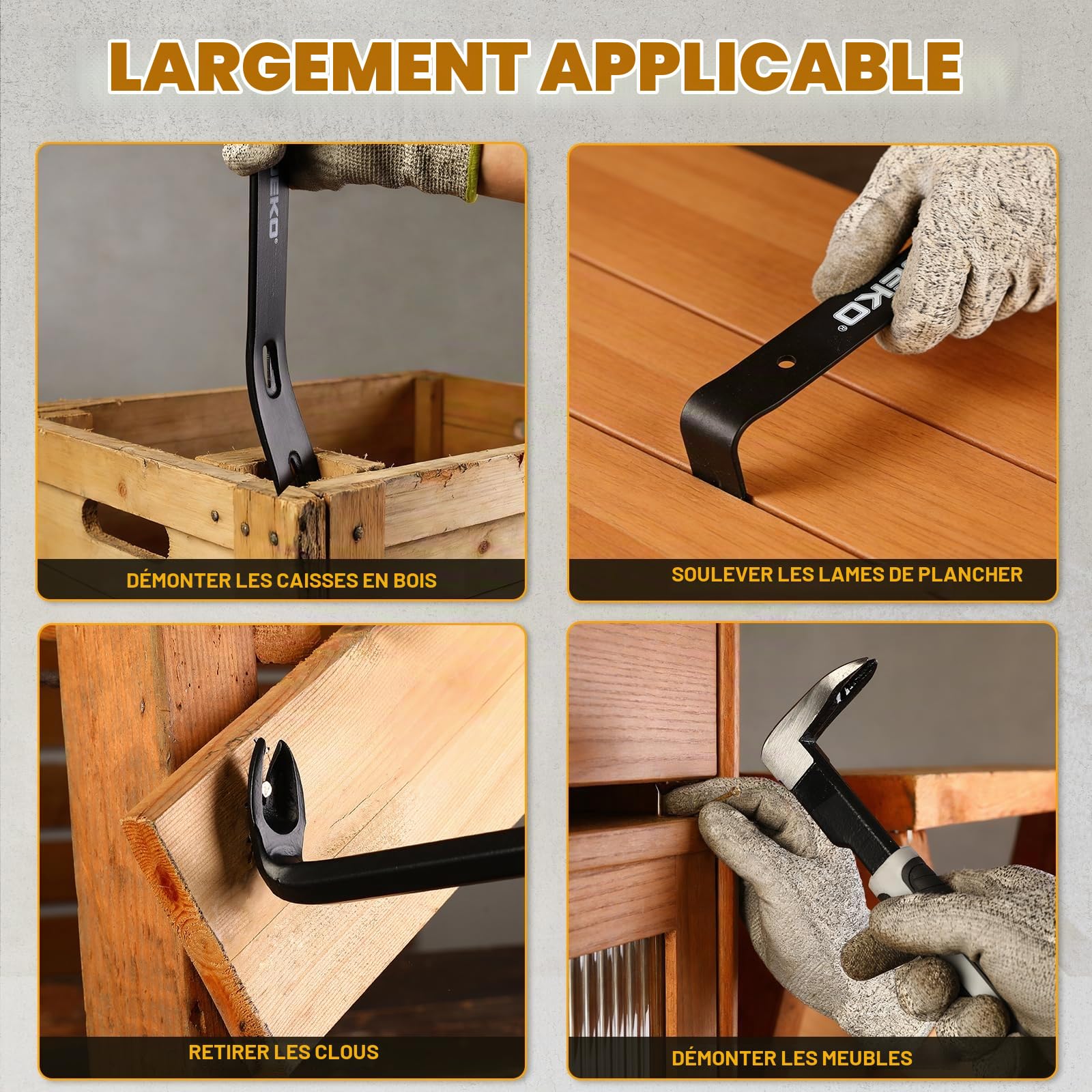 DEKOPRO TOOL KIT Pieds-de-biche Lot de 4 acier