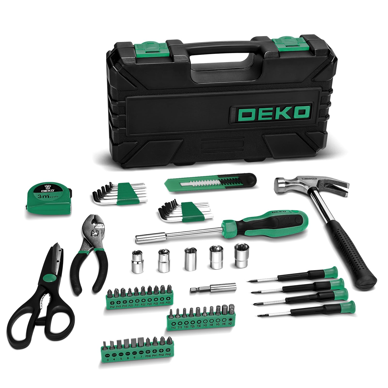 DEKOPRO TOOL KIT TZ62 coffret à outils 62 pièces vert