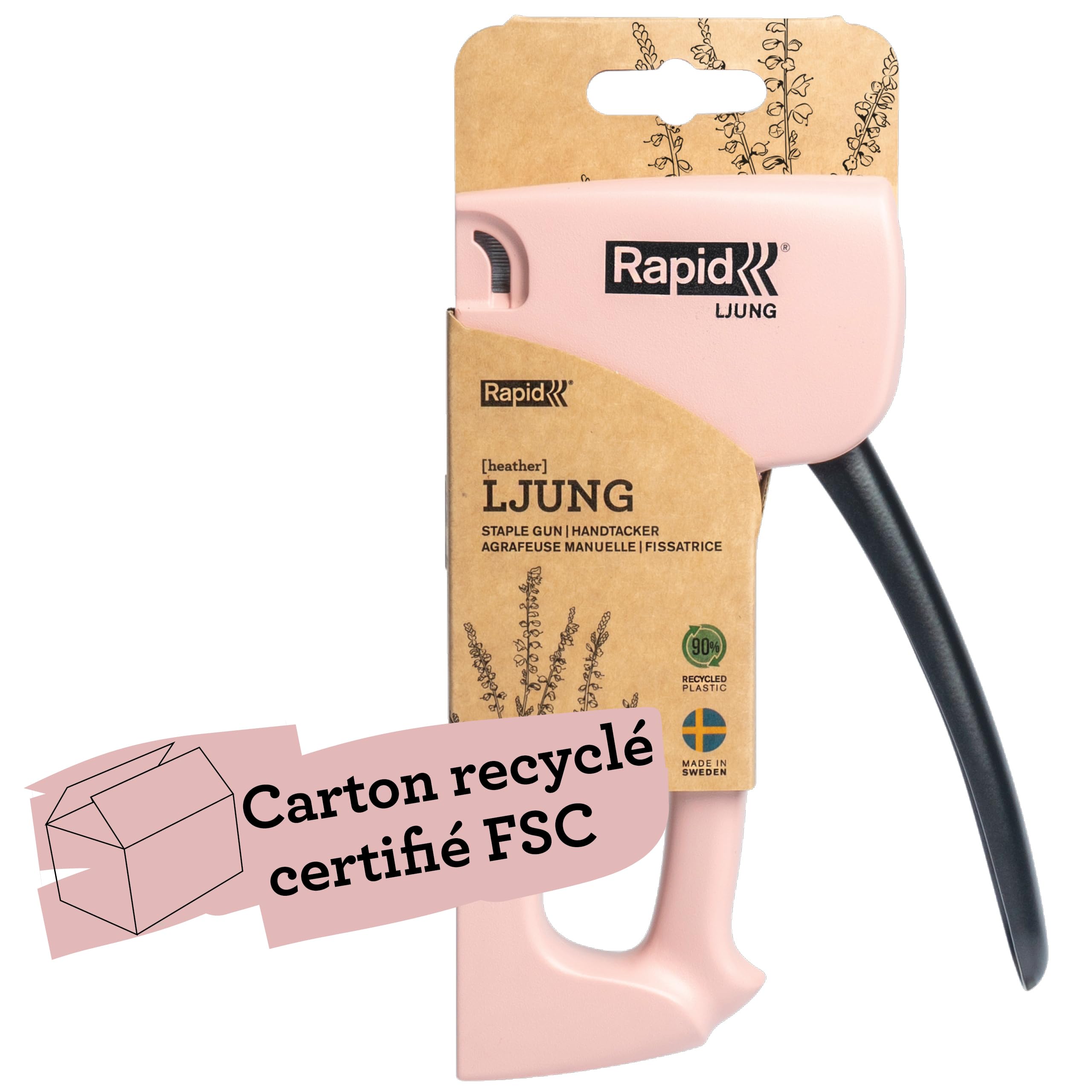 Rapid’os 16 Agrafage R53 Ljung agrafeuse tapissier rose, agrafes 4–10 mm