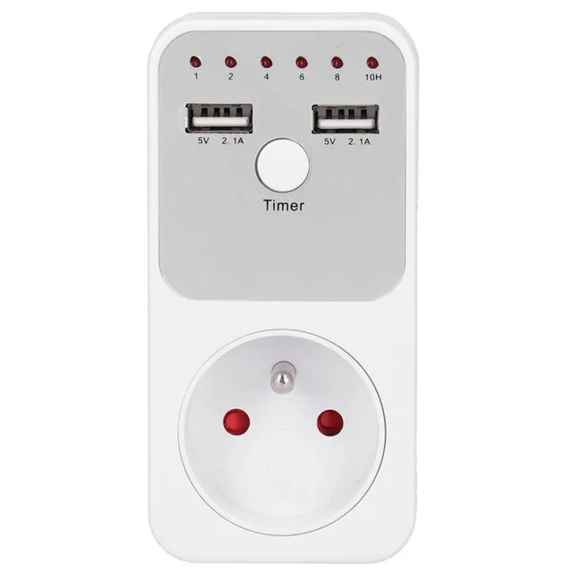 Omabeta Electrical Components & Wiring Prise minuterie USB 13 A, arrêt 1 à 10 h