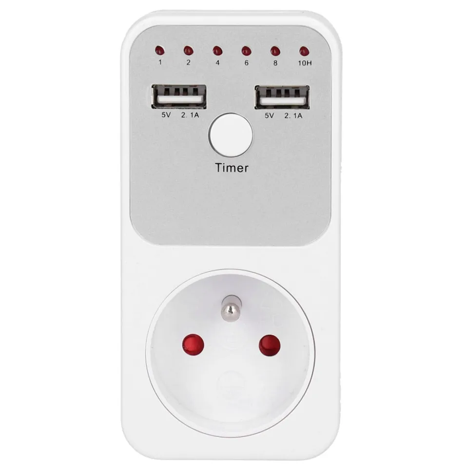 Omabeta Electrical Components & Wiring Prise minuterie USB 13 A, arrêt 1 à 10 h