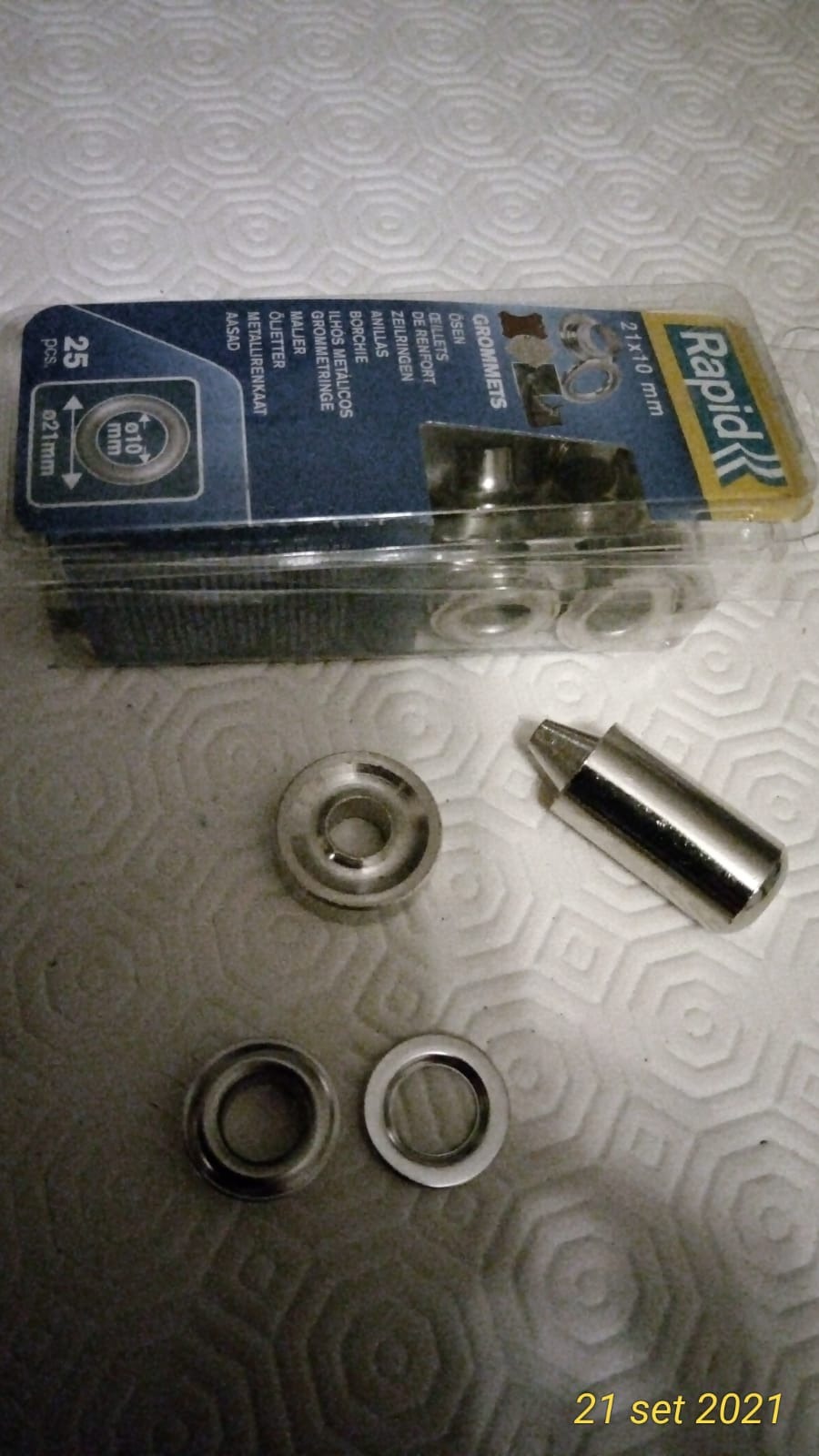 Rapid Rivetage œillets de renfort 10 × 21 mm, 25 pièces, outil inclus