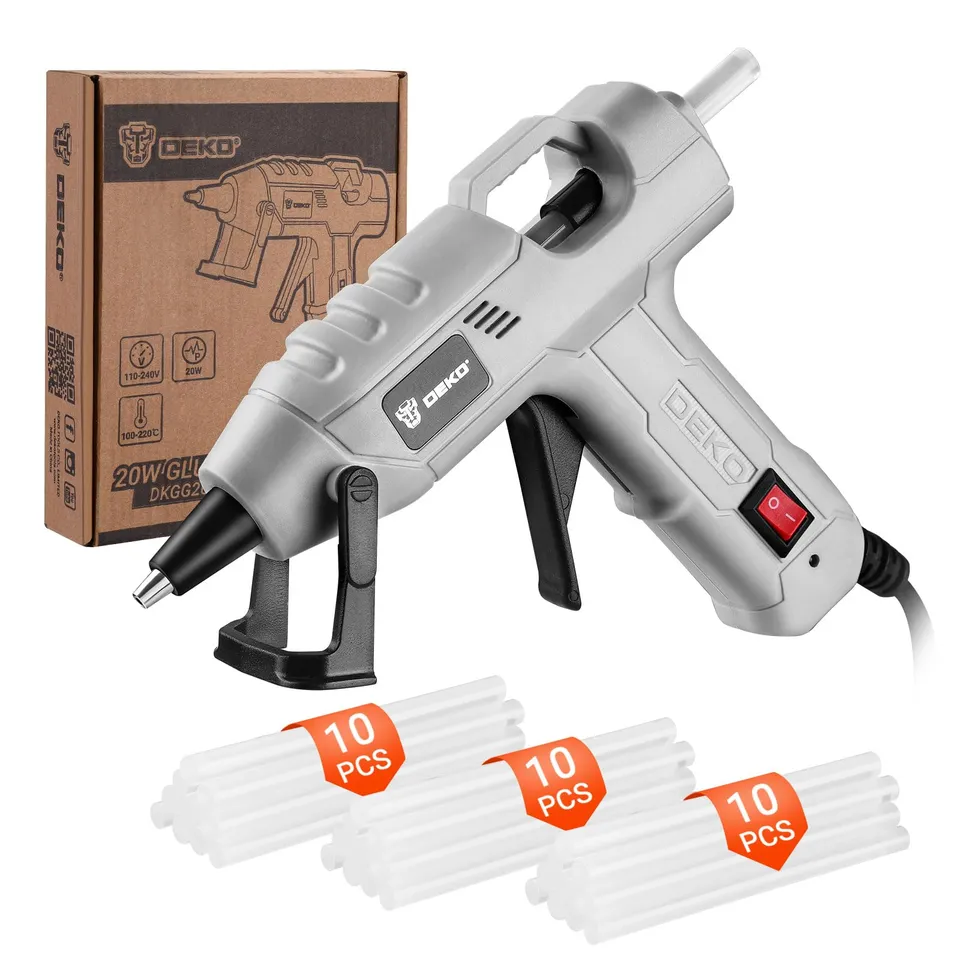 DEKOPRO POWER TOOLS pistolet à colle chaude 20 W avec 30 bâtons