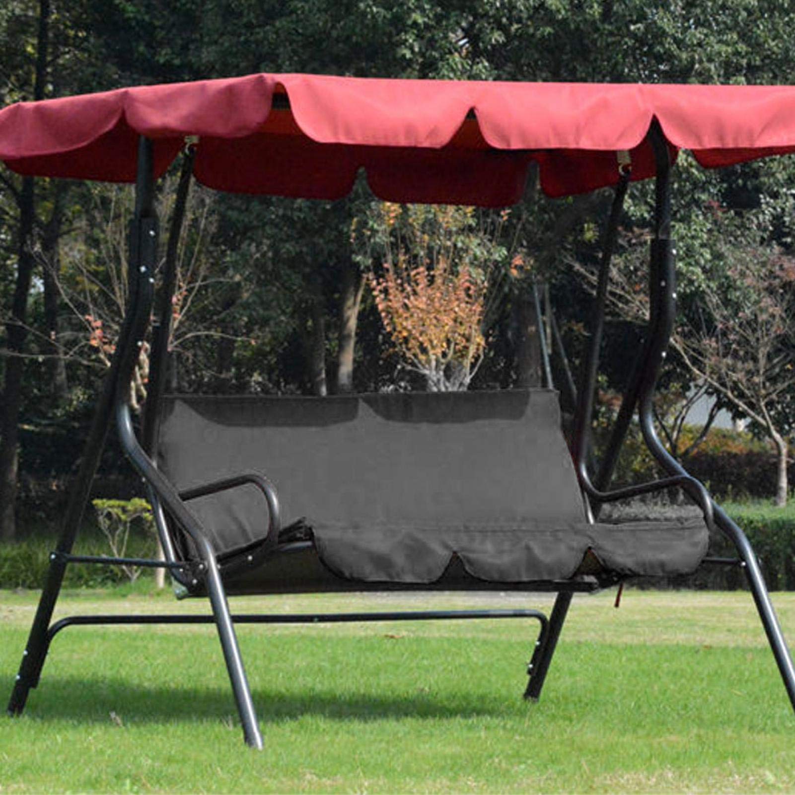 Omabeta Garden Machinery & Agricultural Equipment coussin de balançoire 3 places noir 150 x 50 cm imperméable