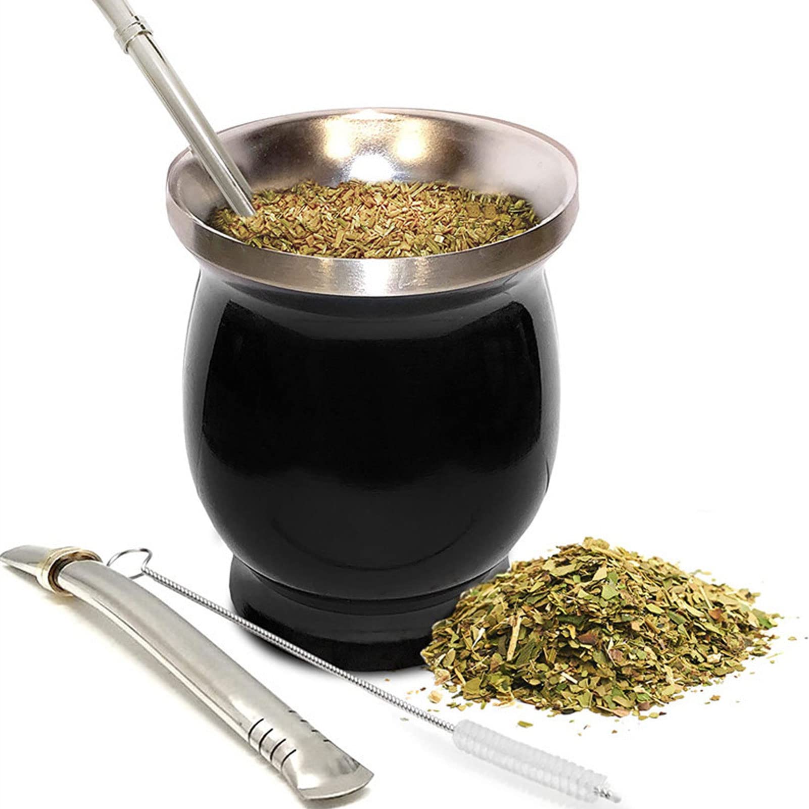 Omabeta Kitchen Utensils & Cooking Tools tasse mate inox double paroi 2 pailles