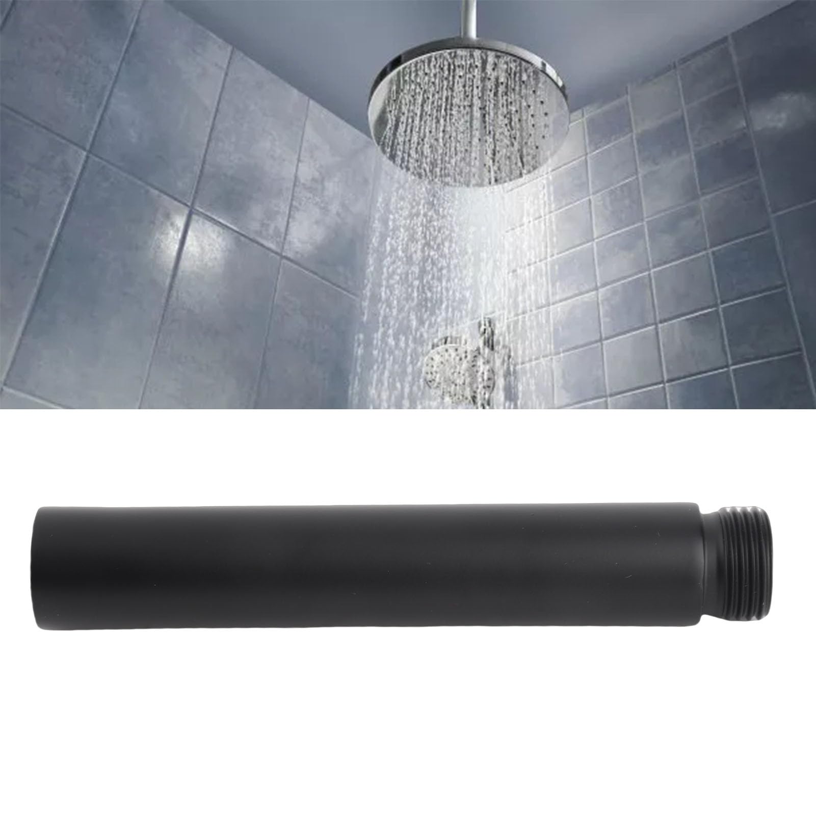 Omabeta Home Décor & Bathroom Décor rallonge de douche noire en acier inoxydable