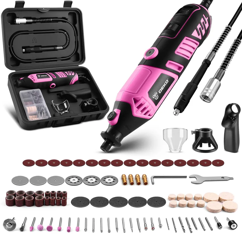 DEKOPRO POWER TOOLS outil rotatif multifonction 126 pièces noir rosé 170 W