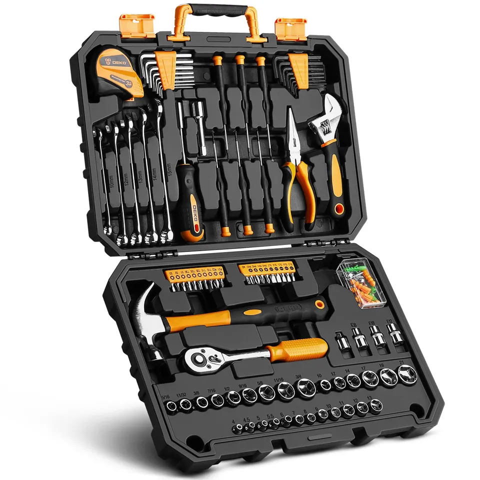 DEKOPRO TOOL KIT coffret à outils 128 pièces pour bricolage avec douilles