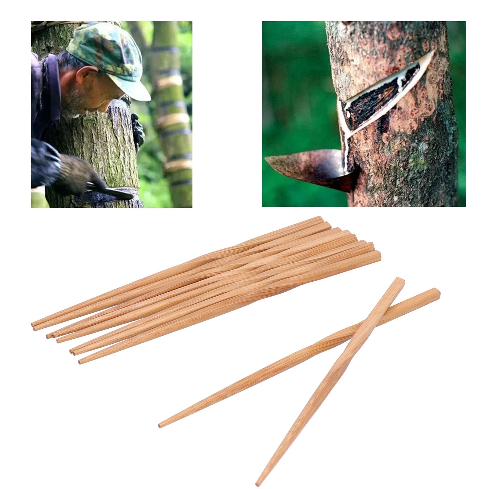 Omabeta Kitchen Utensils & Cooking Tools baguettes en bambou torsadées 5 paires naturelles