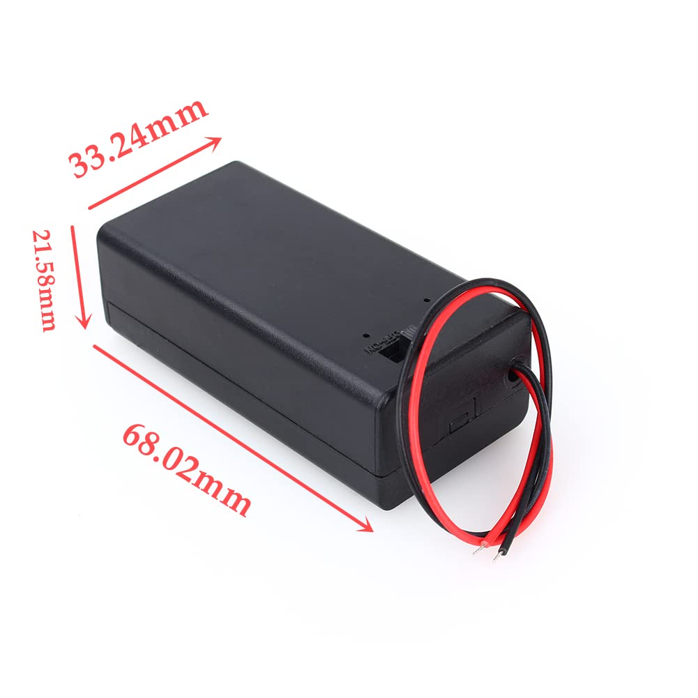 Omabeta Electrical Components & Wiring boîtier pour pile 9 V avec interrupteur, 2 pièces