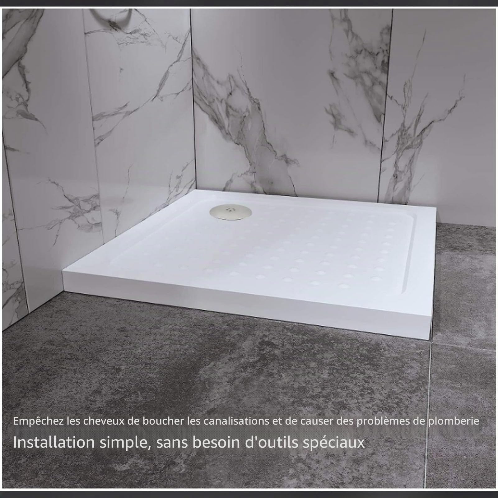 Omabeta Home Décor & Bathroom Décor couvercle de bonde douche 90 mm avec coupelle blanche