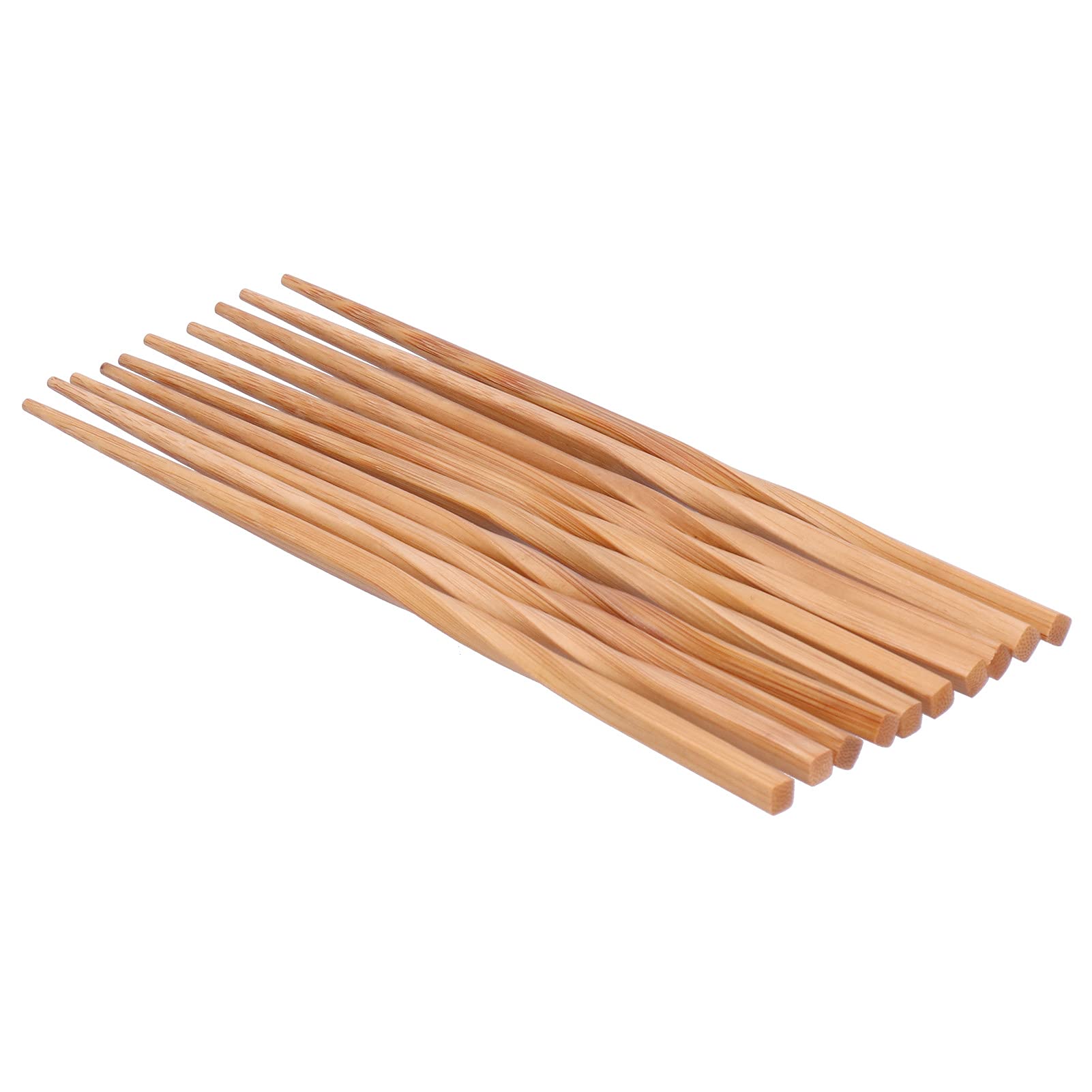 Omabeta Kitchen Utensils & Cooking Tools baguettes en bambou torsadées 5 paires naturelles