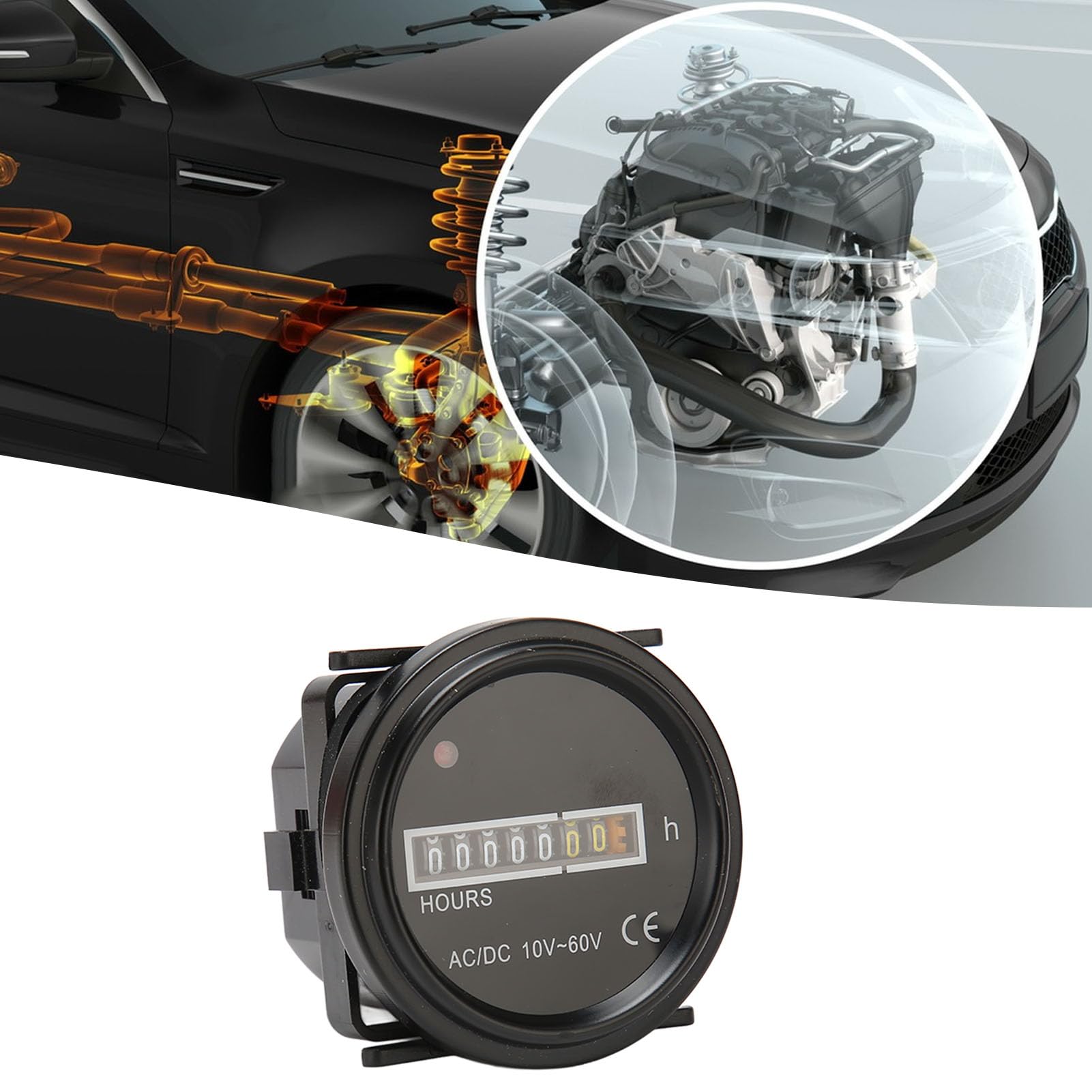 Omabeta Automotive Accessories compteur horaire moteur rond 10–60 V, diamètre 2,4 po