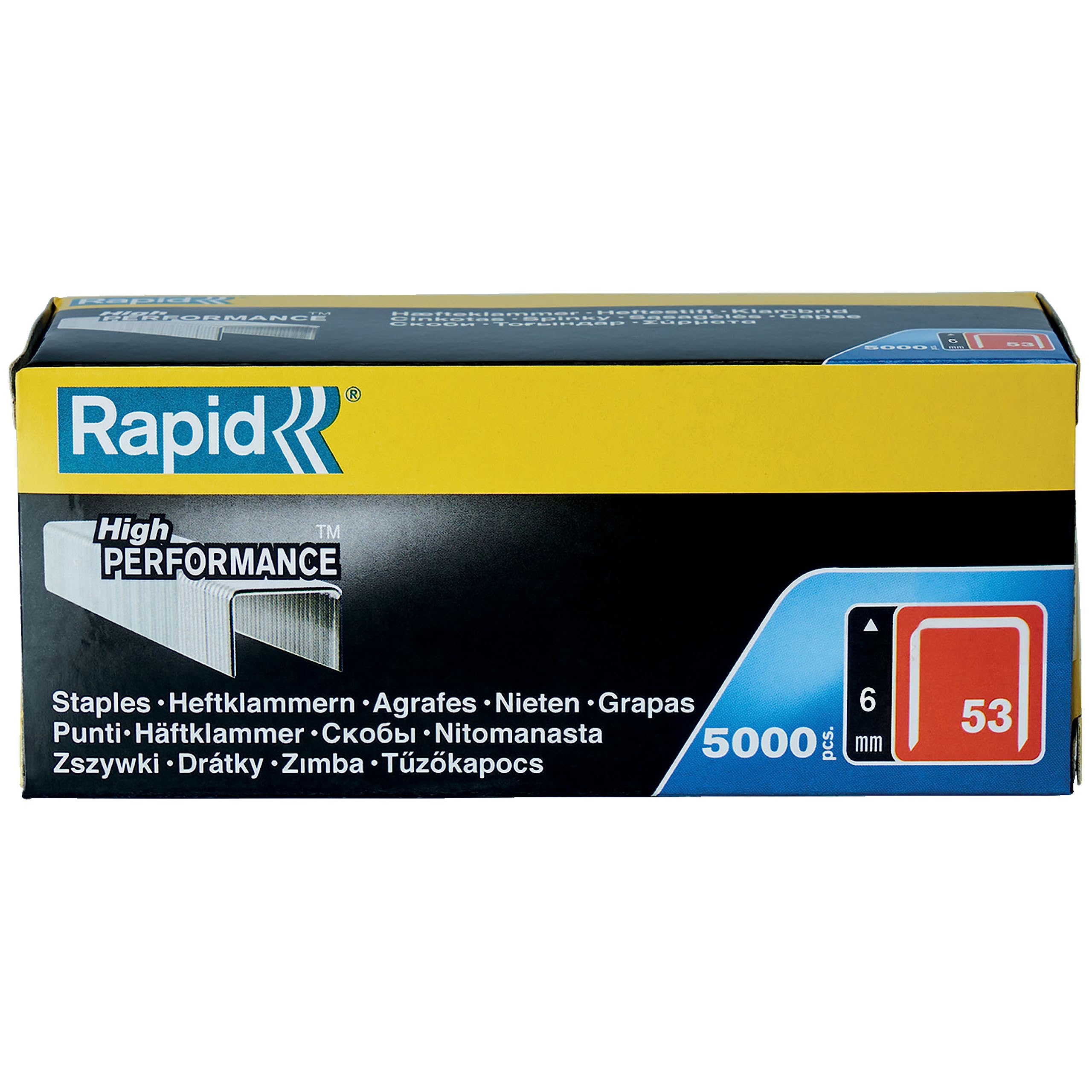 Rapid Agrafage 11856250 agrafes n°53 6 mm, boîte de 5000 galvanisées