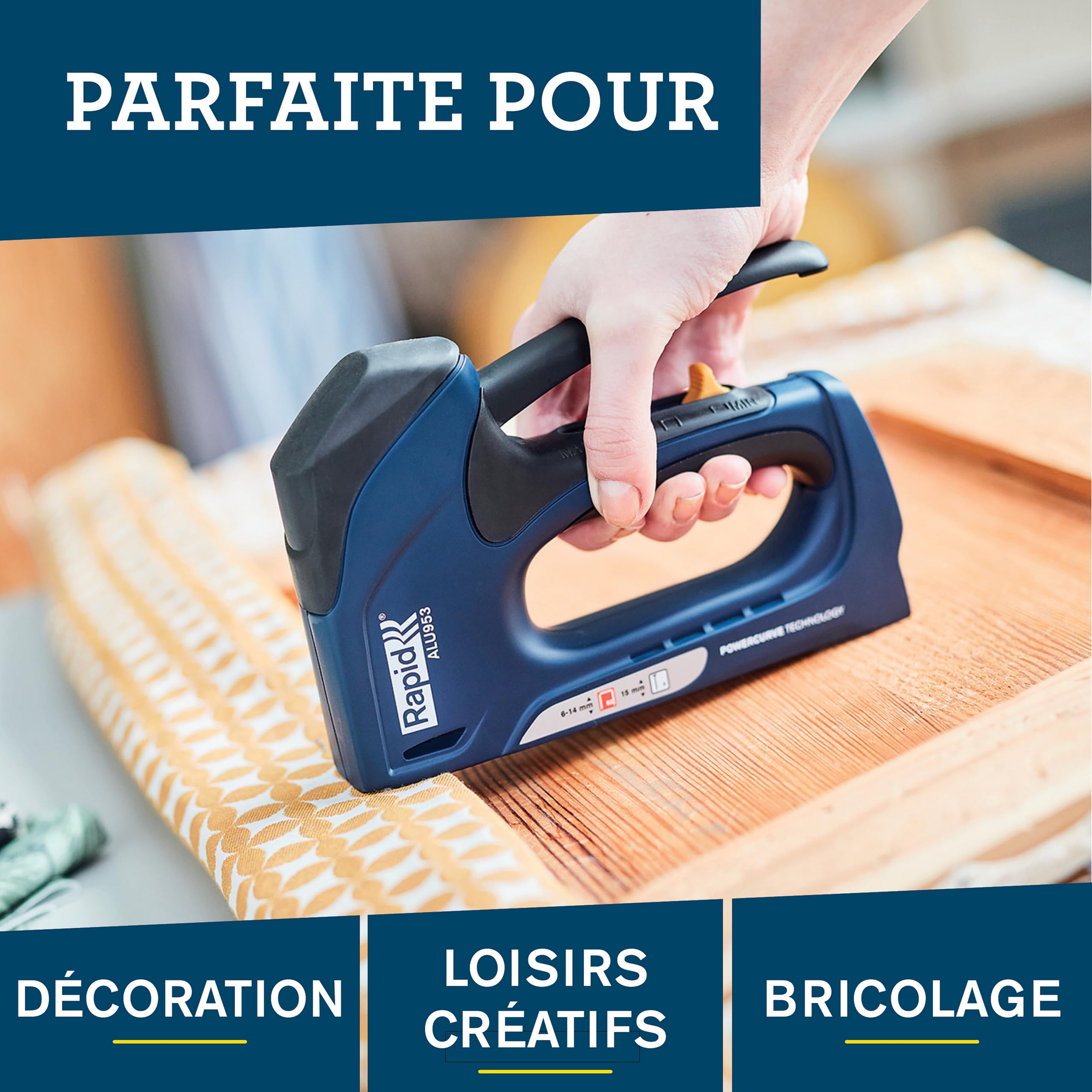 Rapid’os 16 Agrafage ALU953 agrafeuse manuelle tissus, agrafes n°53