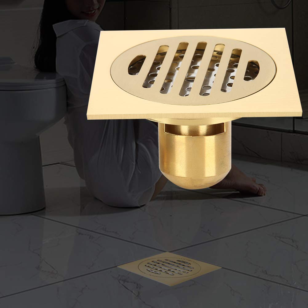 Omabeta Home Décor & Bathroom Décor siphon de sol en laiton anti-odeur avec filtre inox