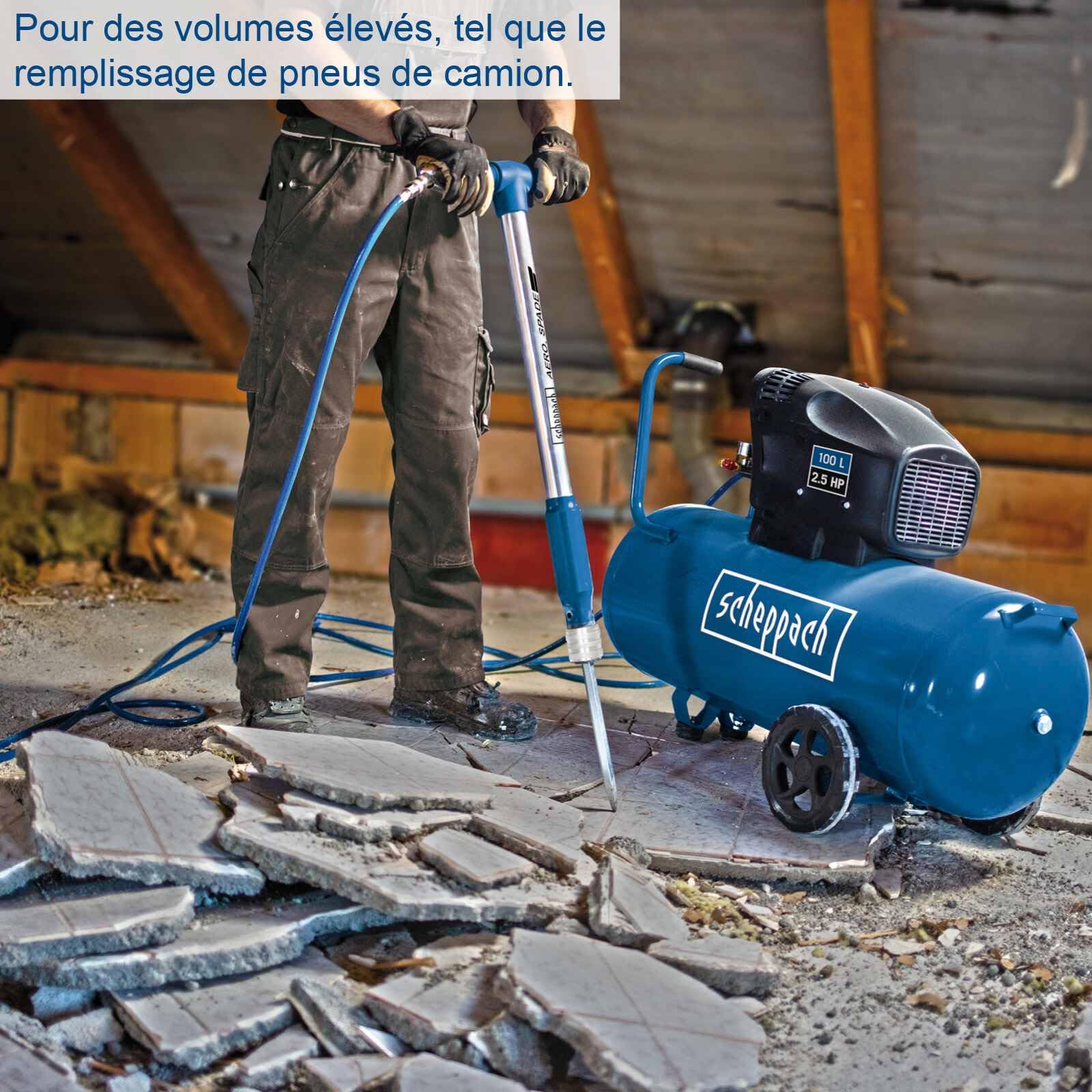 Scheppach HC Series HC120DC compresseur d’air 100 L 2200 W sans accessoires