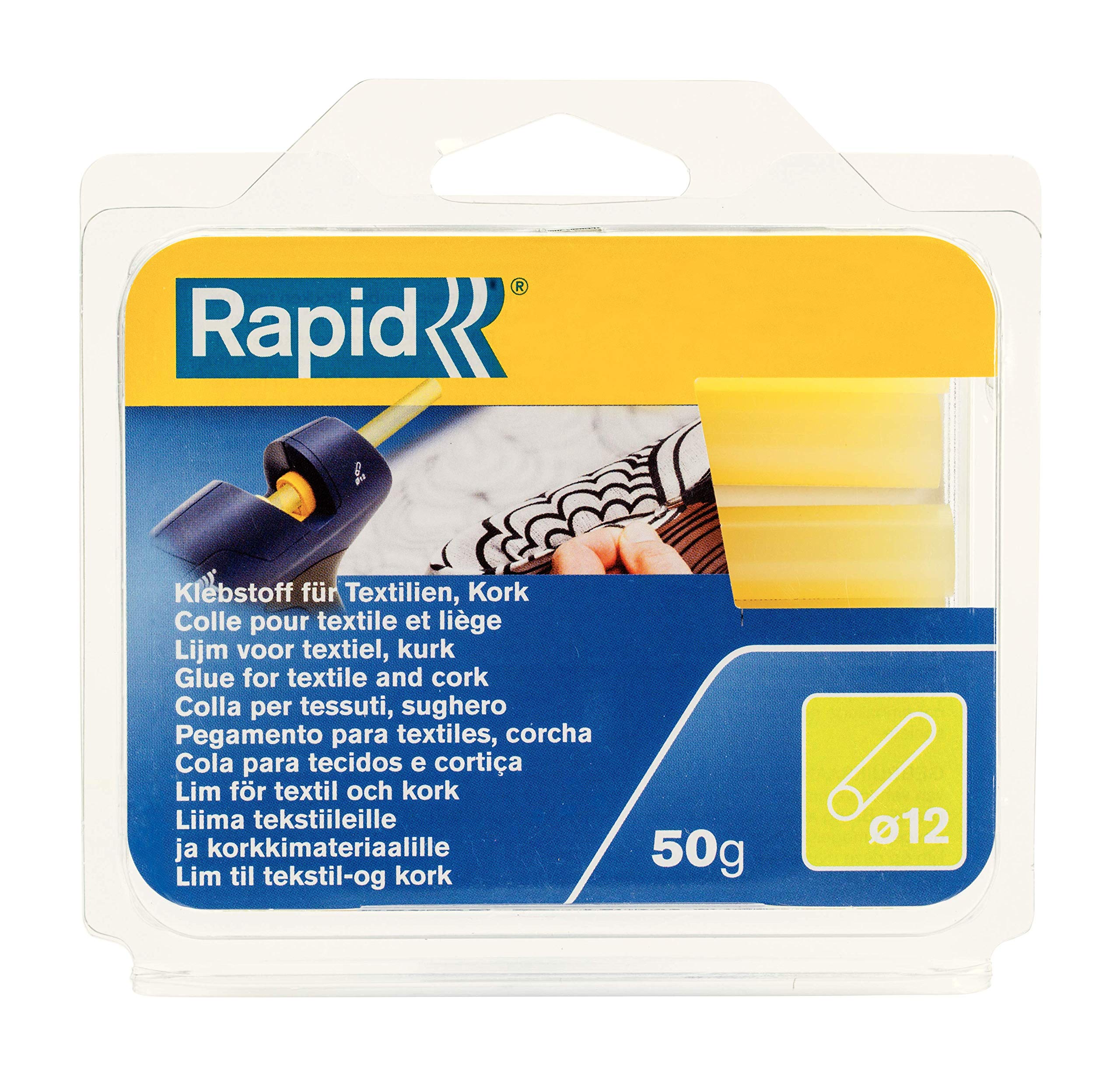 Rapid’os 16 Collage 40107353 bâtons de colle jaune 50 g tissu