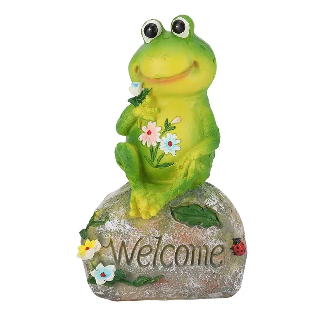Omabeta Home Décor & Bathroom Décor Grenouille Papa statue de jardin en résine 23 cm