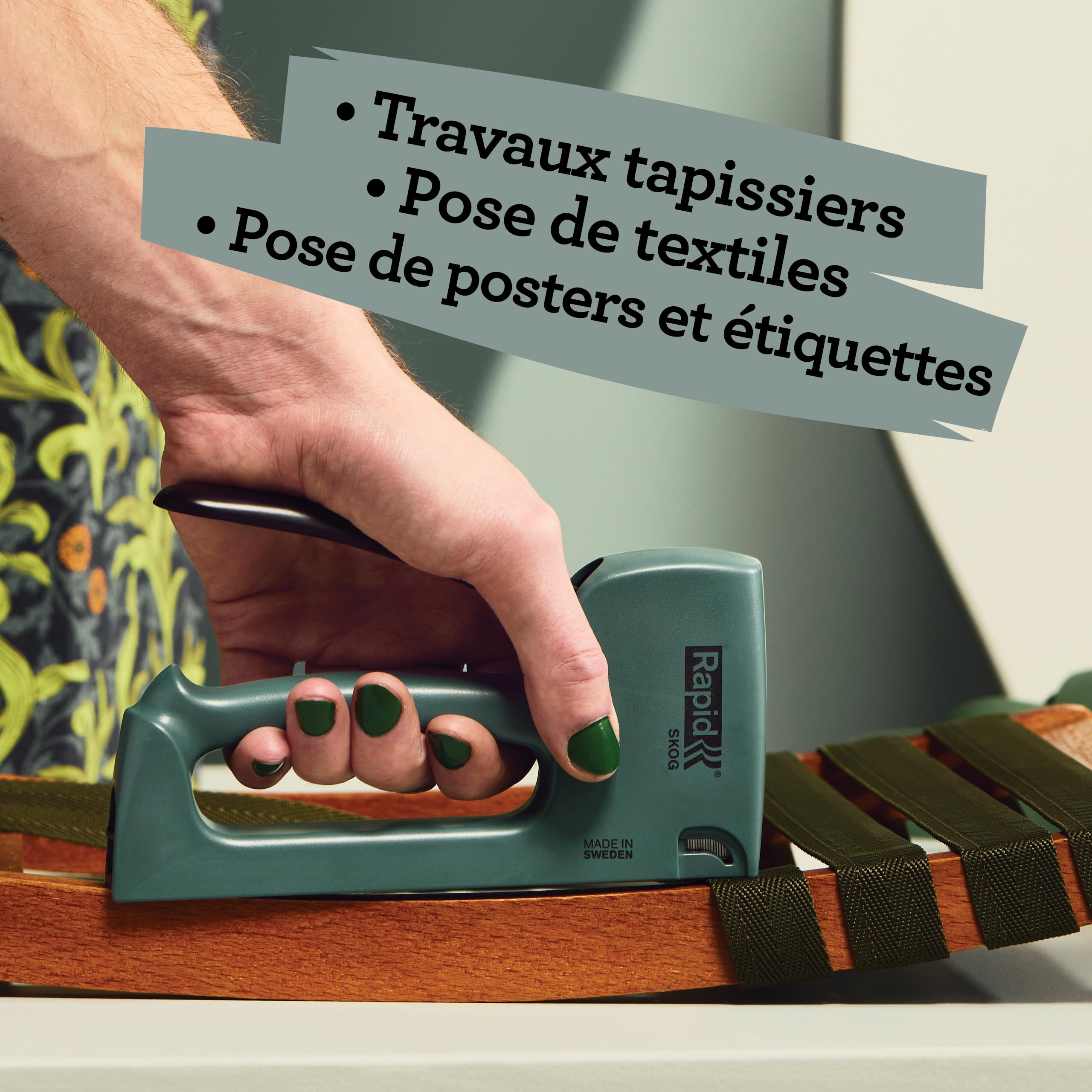 Rapid Agrafage R13 Skog agrafeuse tapissier verte plastique recyclé