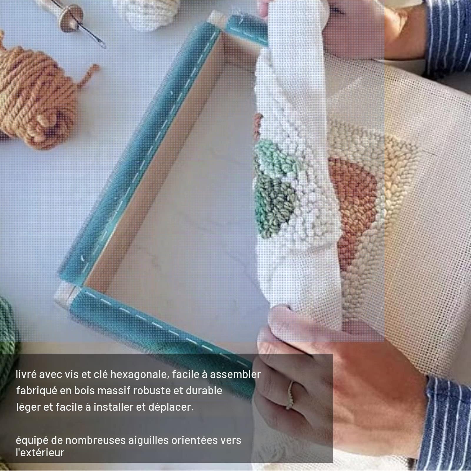 Omabeta Toys & Games cadre de broderie à aiguilles extérieures carré 40 cm