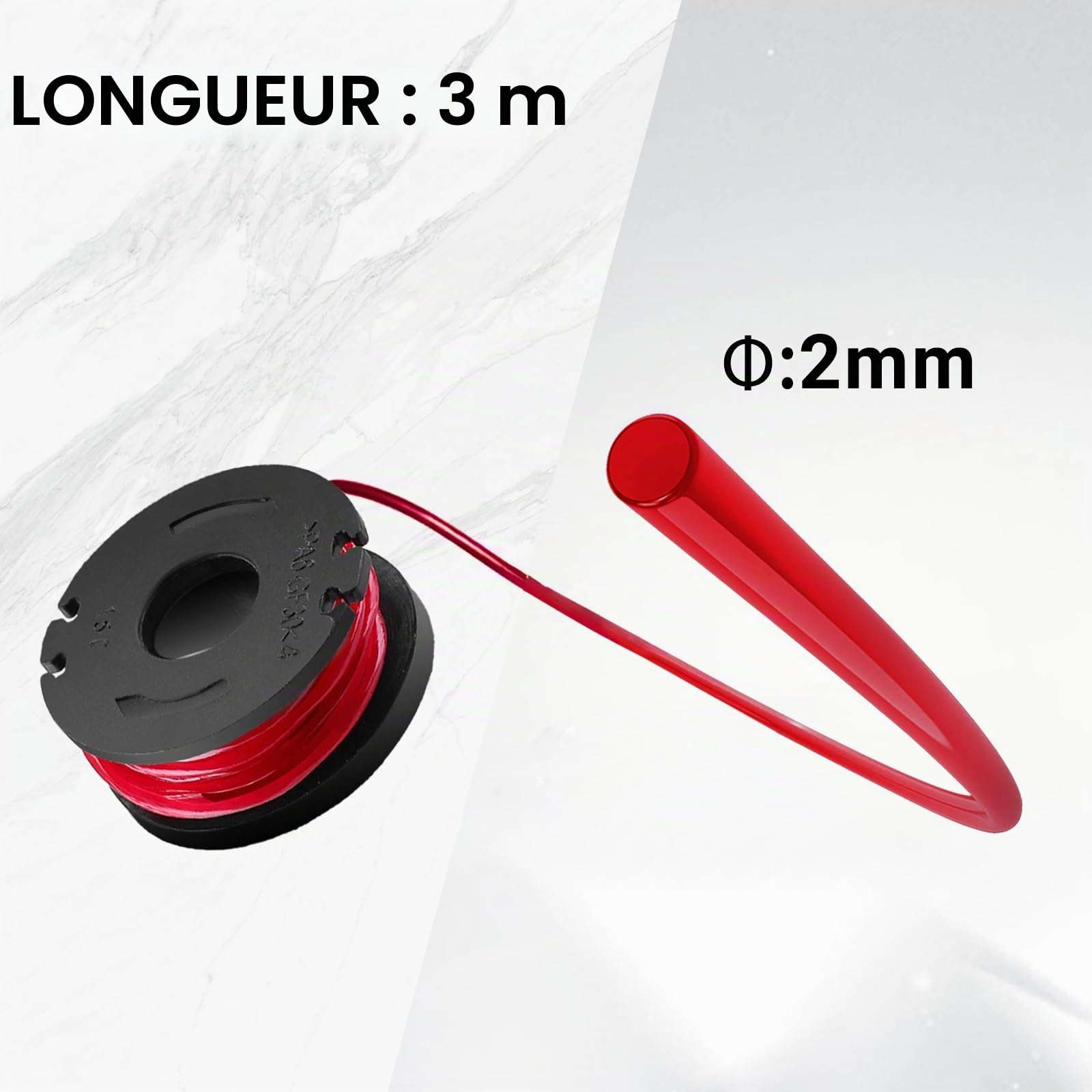 DEKOPRO GARDEN TOOLS bobines de fil pour débroussailleuse 2 mm, lot de 12