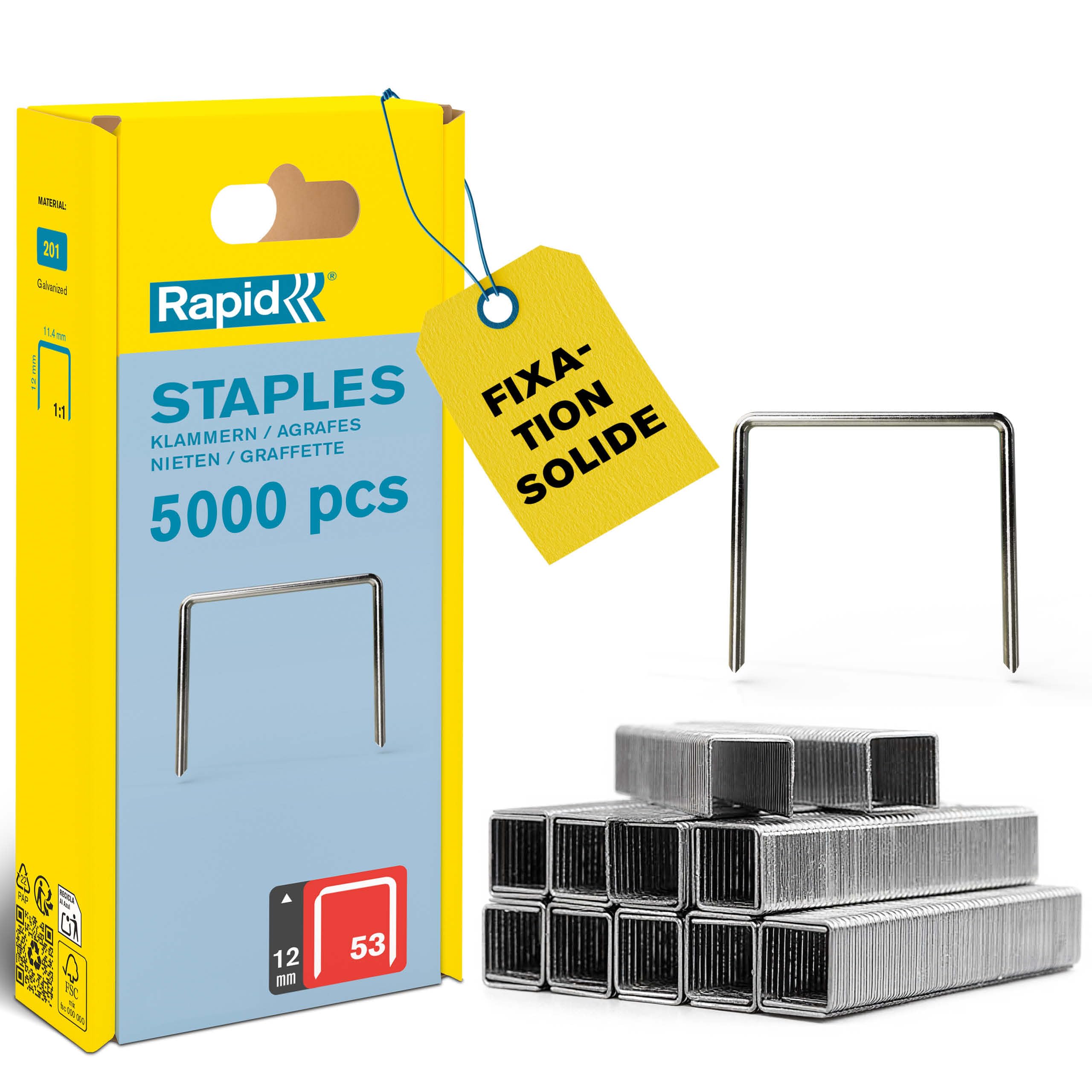 Rapid’os 16 Agrafage n°53 agrafes 12 mm 5000 galvanisées