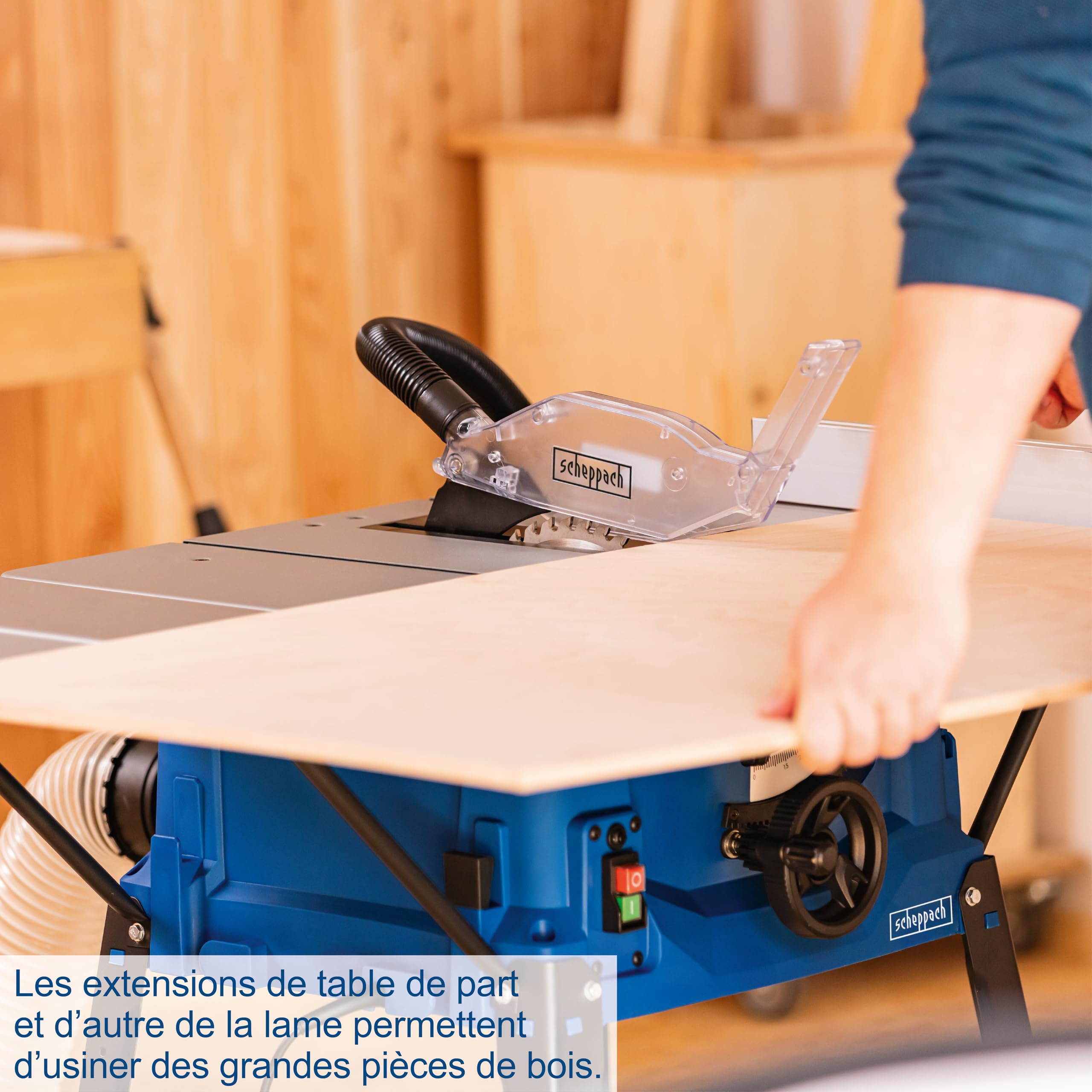 Scheppach HS Series HS100S scie sur table 2000 W lame 250 mm avec aspiration