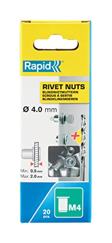 Rapid’os 16 Rivetage écrous à sertir M4 ø4 mm 20 pièces avec foret galvanisés