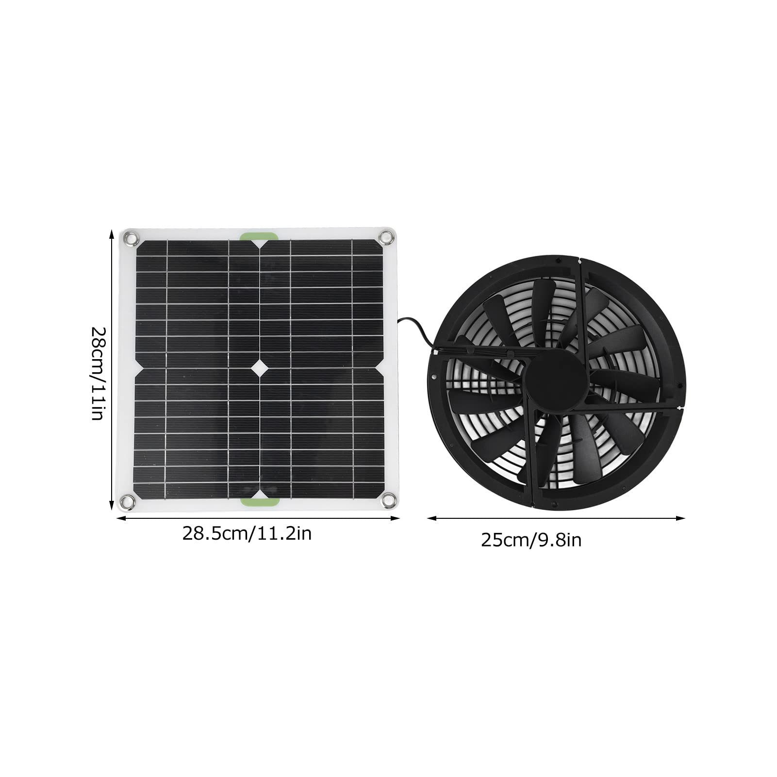Omabeta Garden Machinery & Agricultural Equipment ventilateur solaire 25 cm pour serre
