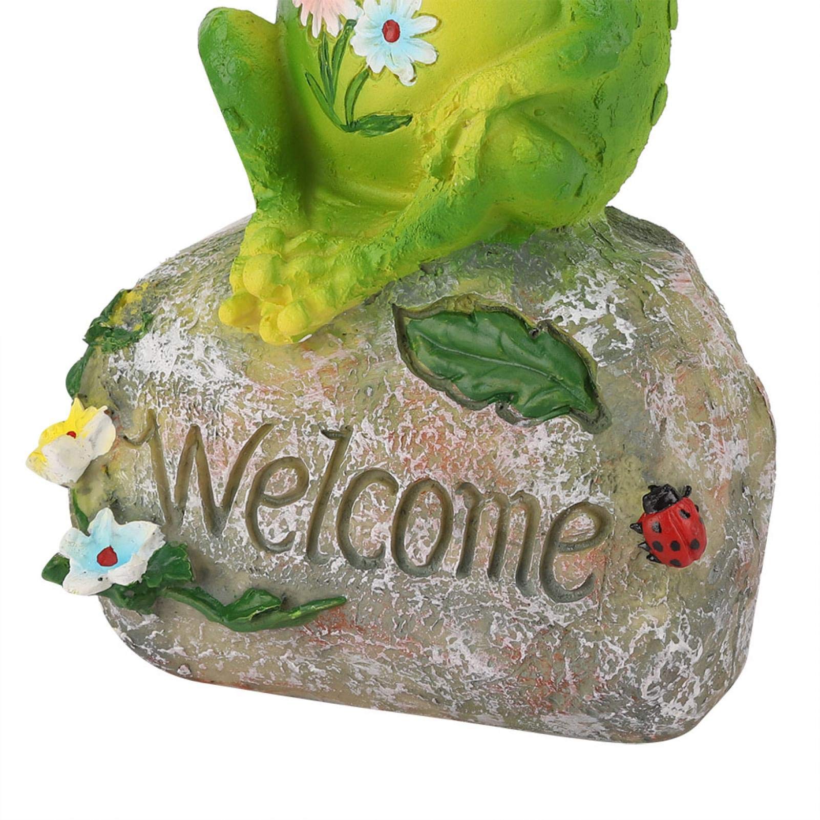 Omabeta Home Décor & Bathroom Décor Grenouille Papa statue de jardin en résine 23 cm