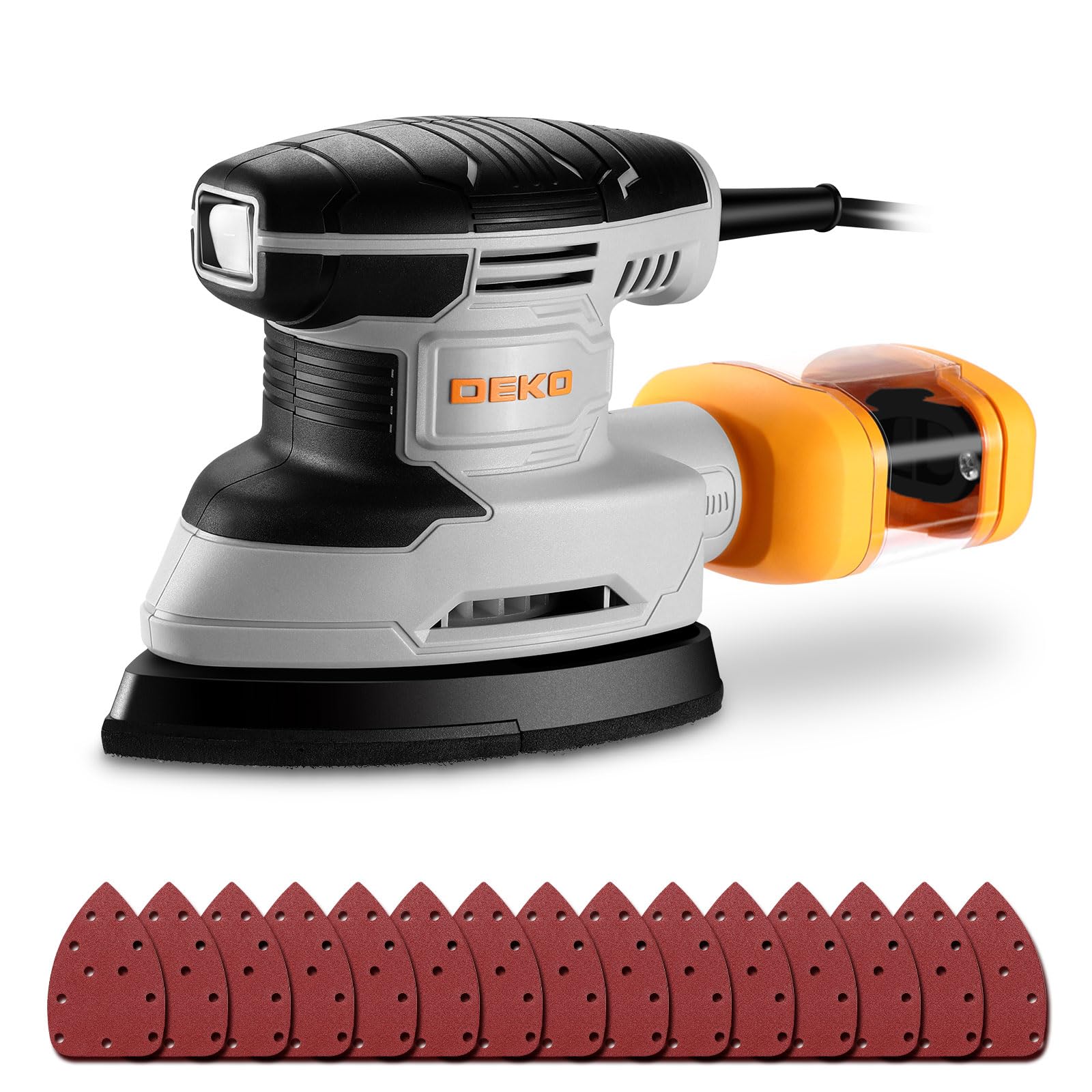 DEKOPRO POWER TOOLS ponceuse triangulaire 180 W grise avec aspiration