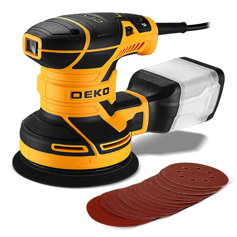DEKOPRO POWER TOOLS ponceuse excentrique 300 W 125 mm avec bac à poussière