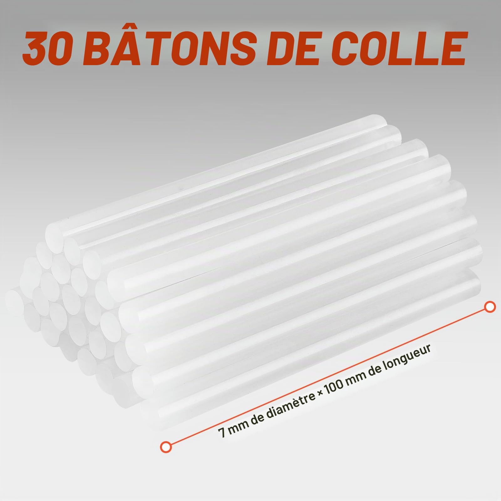 DEKOPRO POWER TOOLS Pistolet à colle 20 W blanc, 30 bâtons