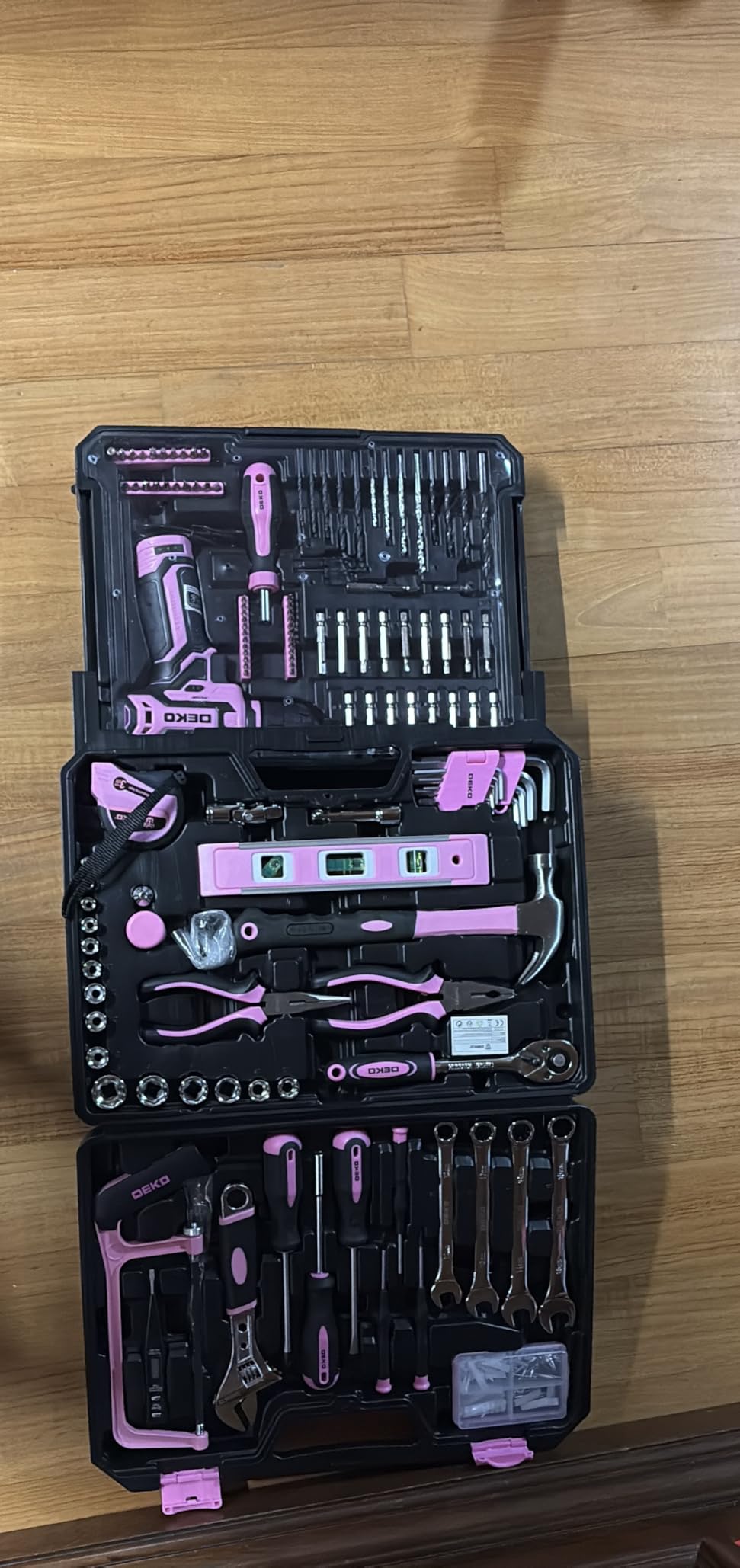 DEKOPRO TOOL KIT Coffret à outils 238 pièces avec perceuse 12 V gris