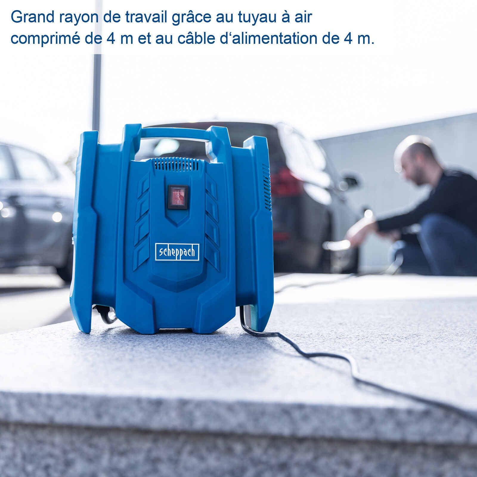 Scheppach HC Series Airforce 7 compresseur d’air mobile 8 bar sans huile