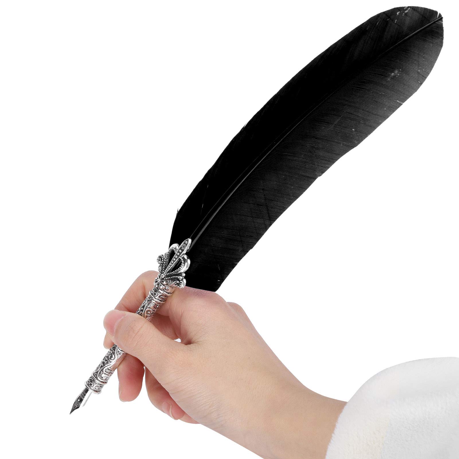 Omabeta Toys & Games stylo à tremper noir, 6 plumes, métal