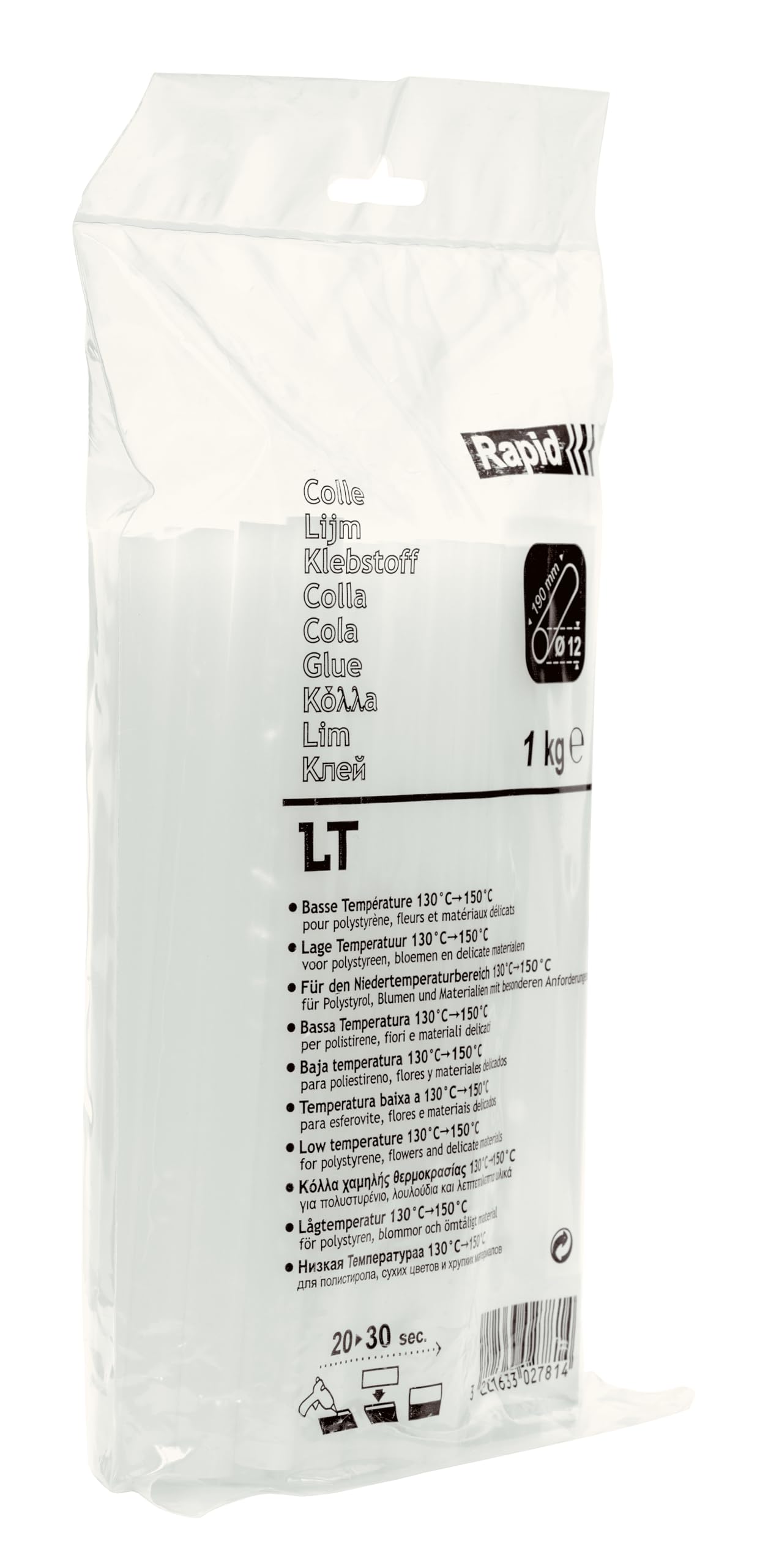 Rapid’os 16 Collage bâtons de colle basse température 1 kg transparents