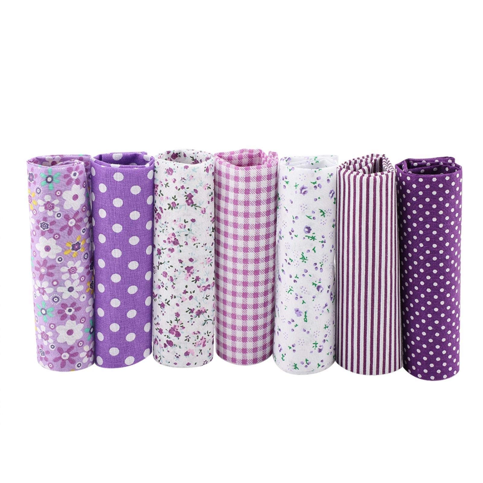Omabeta Toys & Games tissu en coton matelassé floral 7 carrés violets 25 x 25 cm