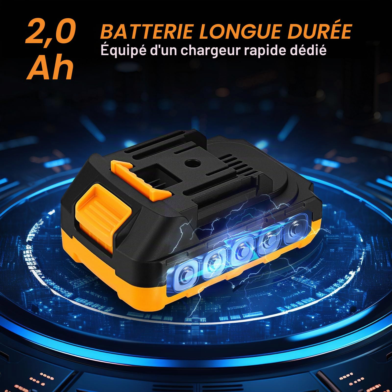 DEKOPRO POWER TOOLS clé à choc sans fil 350 N·m, 2 batteries 2 Ah