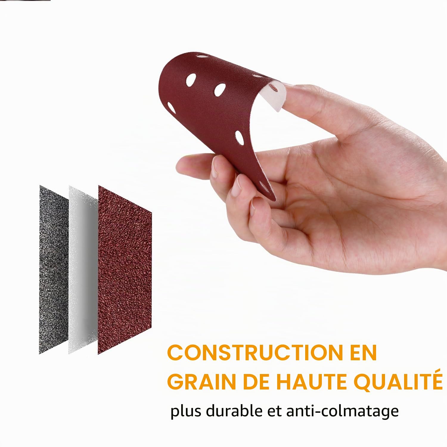 DEKOPRO POWER TOOLS papier abrasif triangulaire 50 pièces grains 40 à 240