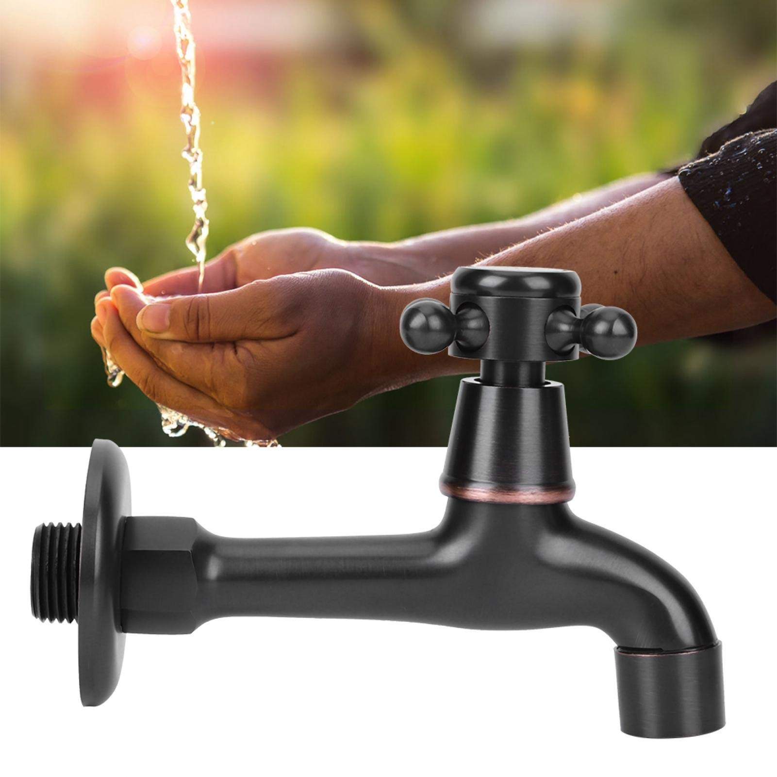 Omabeta Home Décor & Bathroom Décor Robinet mural long noir eau froide